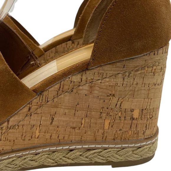 Dolce Vita Womens Shoes Otto Wedge Sandals 10 Brown Suede Leather Platform Chic - Picture 4 of 15